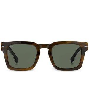 BOSS Striped Rectangle Sunglasses - Green