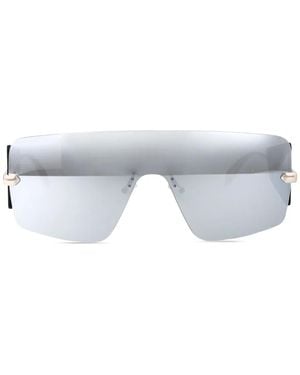 McQueen Mirrored Shield-Frame Sunglasses - Grey