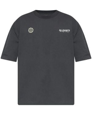 AllSaints Logo-Print T-Shirt - Grey