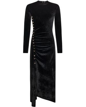 Rabanne Draped Velvet Maxi Dress - Black