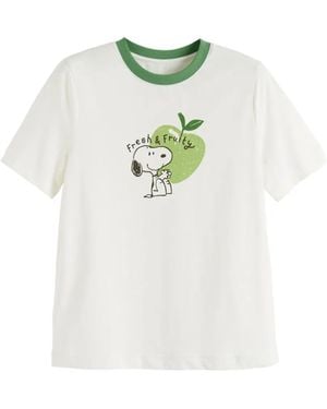 Chinti & Parker Snoopy Apple Graphic T-Shirt - White