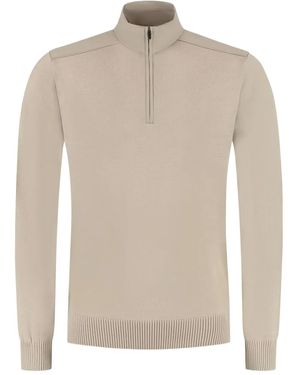 Paul & Shark Gerippter Pullover mit Reißverschluss - Natur