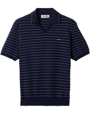 Miu Miu Jersey Con Cuello En V - Azul