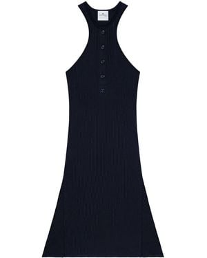 Courreges Cotton Rib Knit Dress - Blue