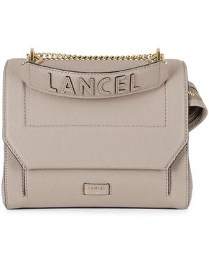 Lancel Medium Ninon Logo-Plaque Pebbled Cross Body Bag - Grey