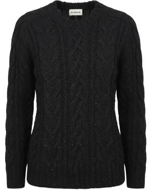 P.A.R.O.S.H. Cable-Knit Sequin-Embellished Sweater - Black