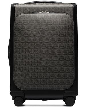 Ferragamo Rollkoffer Mit Gancini-Print - Schwarz