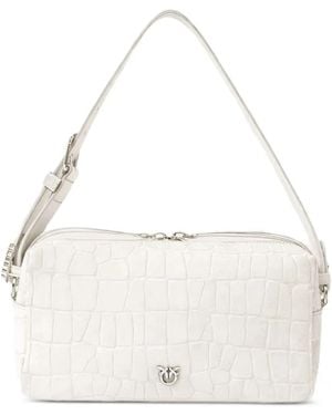 Pinko Embossed Detail Shoulder Bag - White