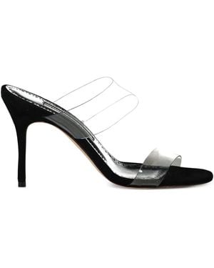 Manolo Blahnik Double-Strap Stiletto Mules - Black