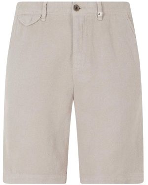 Myths Textured Bermuda Shorts - White
