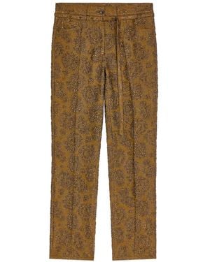 Dries Van Noten Slim-Leg Jacquard Pants - Natural