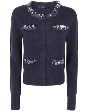 Seventy Cardigan À Design Brodé De Sequins - Blue