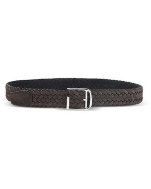 Brioni Braided Calf Leather Belt - White
