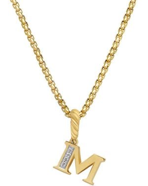 David Yurman Pavé Initial ダイヤモンド ペンダント 18kイエローゴールド - メタリック