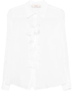 Jucca Ruffled Collared Shirt - White