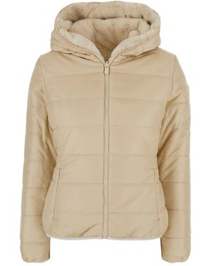 Save The Duck Faux-Fur Hooded Jacket - Natural