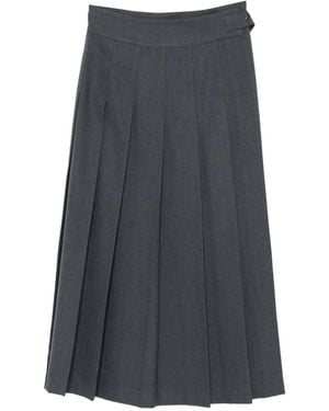 Rohe Mini-Rok Met Plooien En Knopen - Grijs