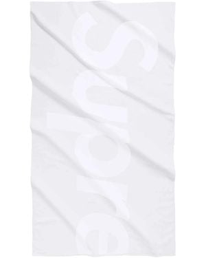 Supreme Logo-Jacquard Beach Towel - White