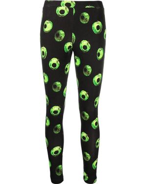 Undercover Apple-Print Cotton Leggings - Black