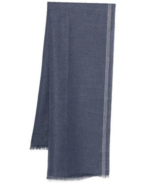 Brunello Cucinelli Bufanda Con Flecos - Azul