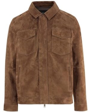 Yves Salomon Suede Jacket - Brown