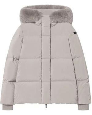 Rrd Fly Tubic Faux-Fur Trim Hooded Jacket - Grey