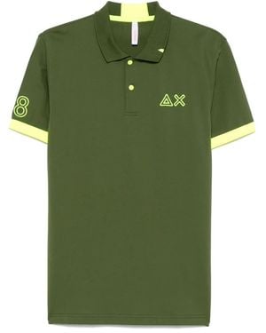 Sun 68 Logo-Embroidered Polo Shirt - Green