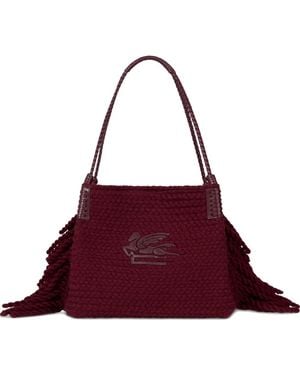 Etro Small Libra Fringed Tote Bag - Purple