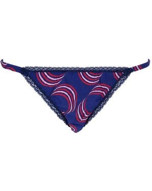 Laura Urbinati Graphic-Print Lace-Trim Briefs - Purple