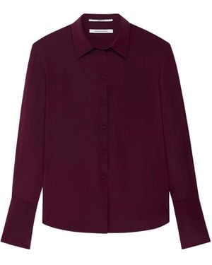 Another Tomorrow Silk Shirt - Purple