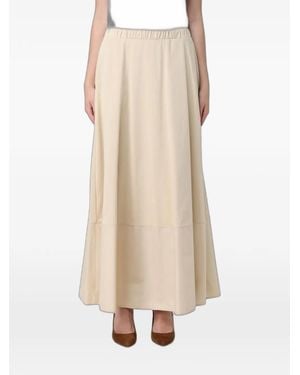 Max Mara Elasticated-Waist A-Line Skirt - Natural