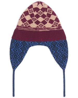 Dries Van Noten Jacquard Wool Hat - Red