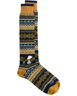 In The Box Calcetines Snoopy con motivo Fair Isle - Verde