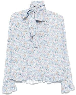 N°21 Bow Floral Blouse - Blue