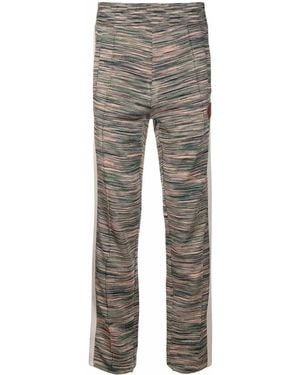 Palm Angels X Missoni Knitted Track Trousers - Grey