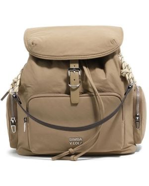 Bimba Y Lola Buckle-Fastening Drawstring Backpack - Natural