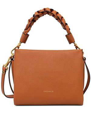 Coccinelle Boheme Braided-Handle Satchel - Brown