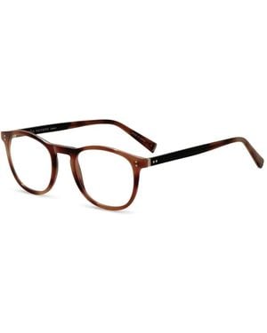 John Varvatos Tortoiseshell-Effect Round-Frame Glasses - Brown