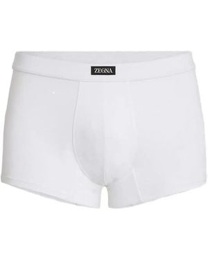 ZEGNA Bóxeres con logo en la cinturilla - Blanco