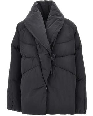 Bacon W Soft Vault Quilted Tie-Fastening Jacket - Black
