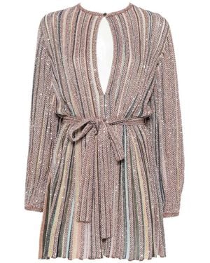 Missoni Sequin-Embellished Striped Mini Dress - Natural