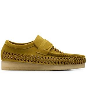 Clarks Wallabee Weave Round-Toe Loafers - Green