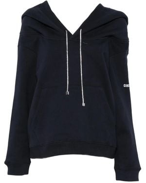 Circus Hotel Crystal-Embellished Logo-Print Hoodie - Blue