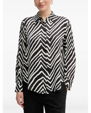 MARC AUREL Zebra-Print Shirt - Black