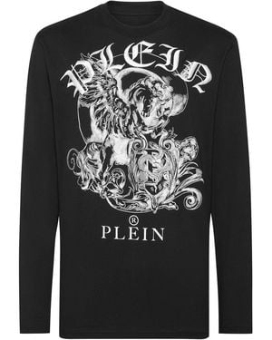 Philipp Plein Logo-Print Cotton T-Shirt - Black