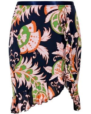 Etro Floral-Print Ruffled Skirt - White