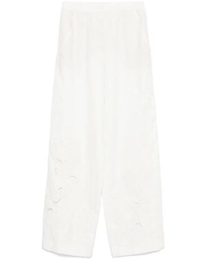 Dorothee Schumacher Broek Met Geborduurde Bloemen - Wit