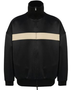 Fear Of God Striped Zipped Jacket - Black