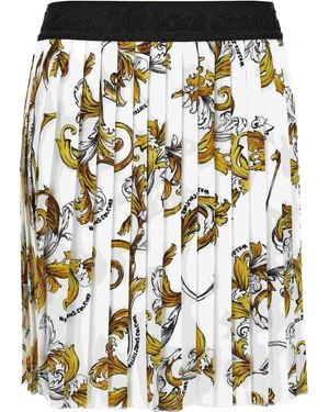 Versace Jeans Couture Printed Pleated Skirt - Black
