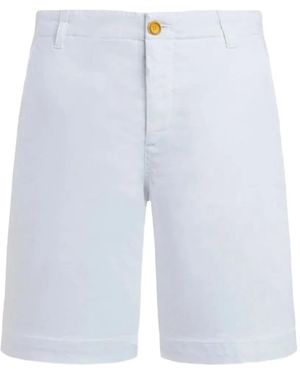 Vilebrequin Stretch Cotton Denim Bermuda Shorts With Logo Patch On The Back - Blue